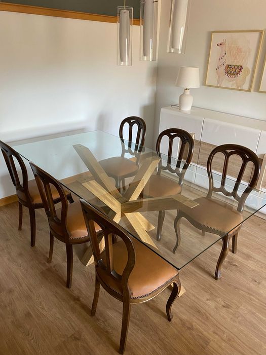 Conjunto de 6 cadeiras cerejeira