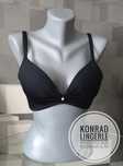 Biustonosz push-up, bez fiszbin, czarny, miseczka 85B, rozmiar S/M