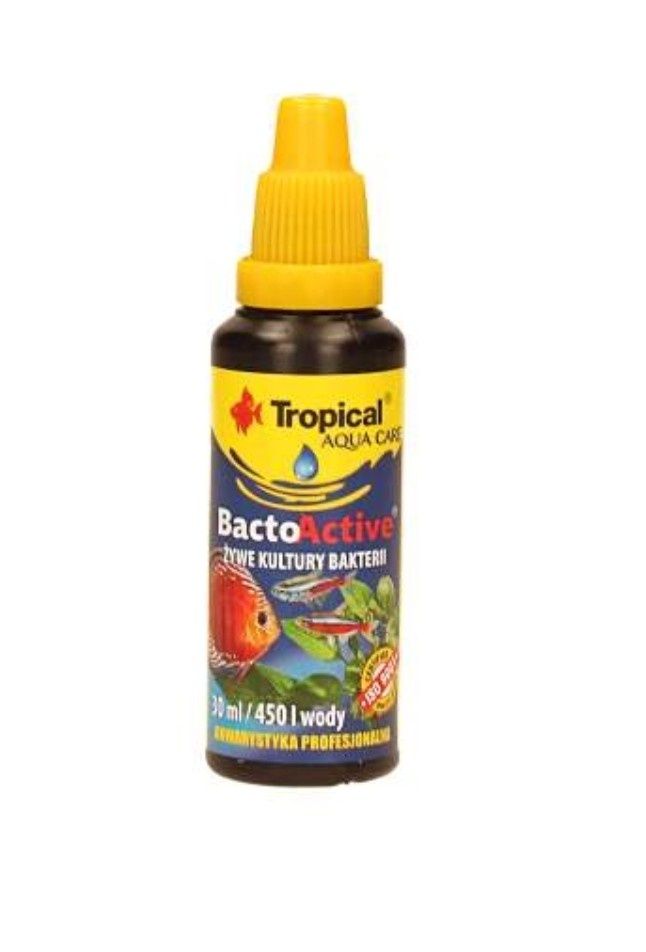 Tropical bacto active 30ml przyśpieszają dojrzewanie akwarium.