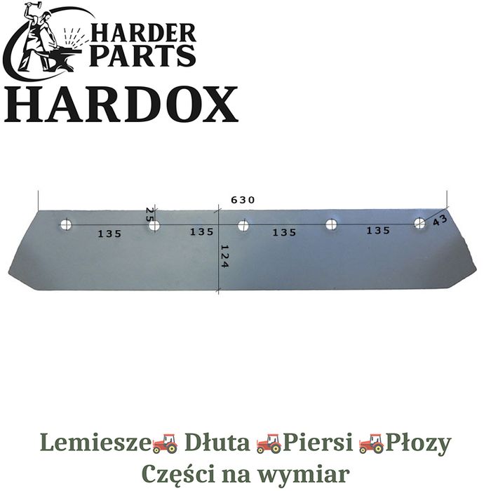 Lemiesz Huard HARDOX 187314/S części do pługa 2X lepsze niż Borowe