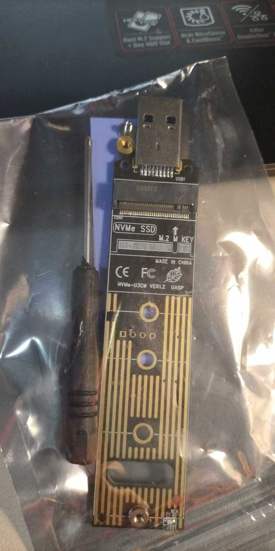 M.2 NVME na USB, adapter SSD na USB, czytnik adapterów SSD