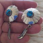 Kolczyki srebro Navajo turkus