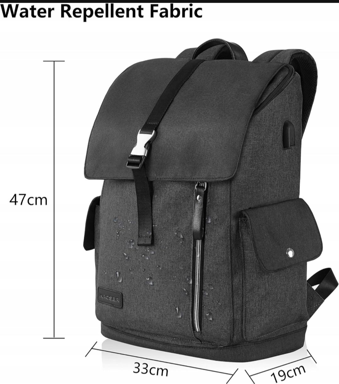 Kroser Duży Plecak szkolny i na Laptopa 17,3 z USB , RFID