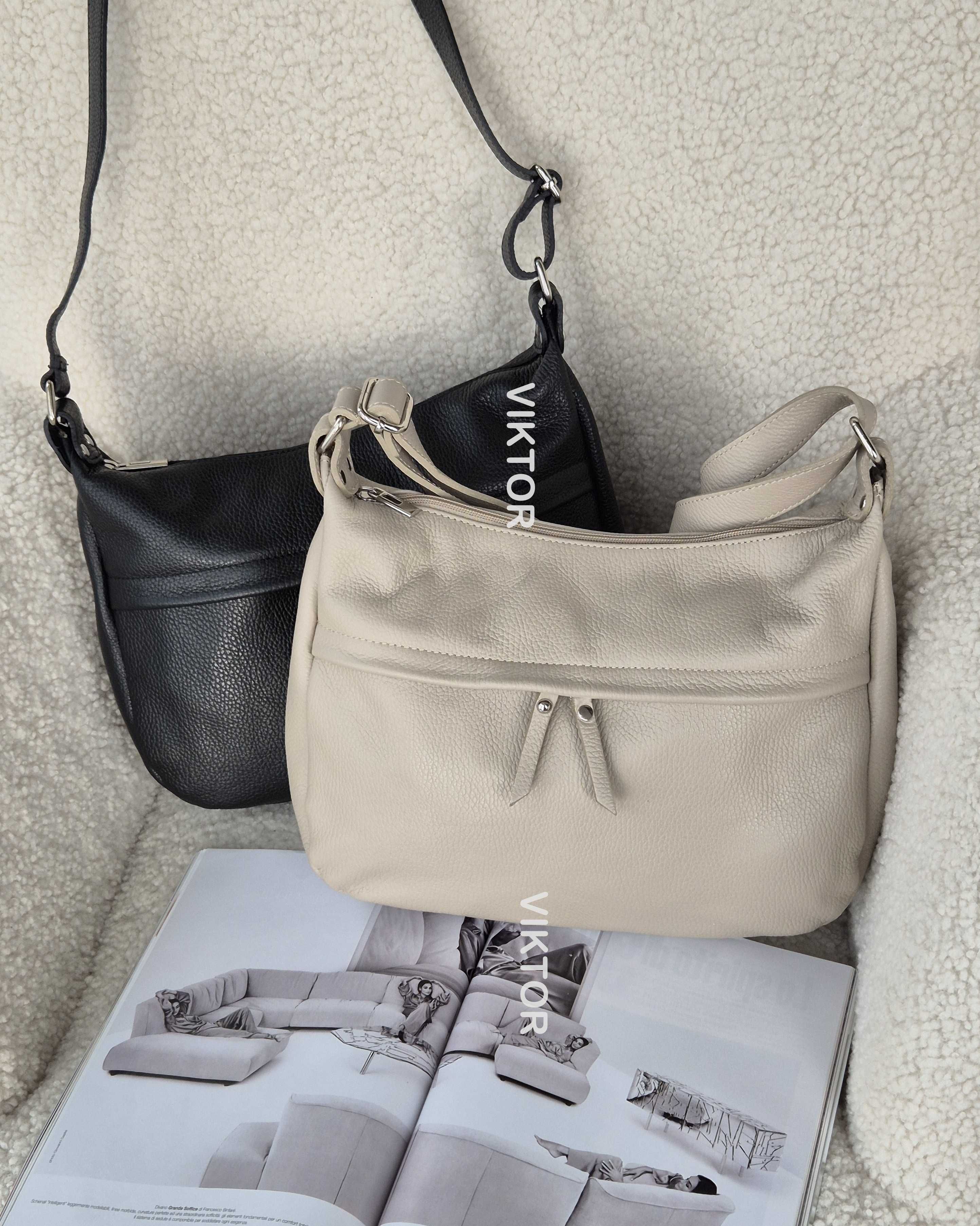 Удобная кожаная сумка в стиле casual. Италия.