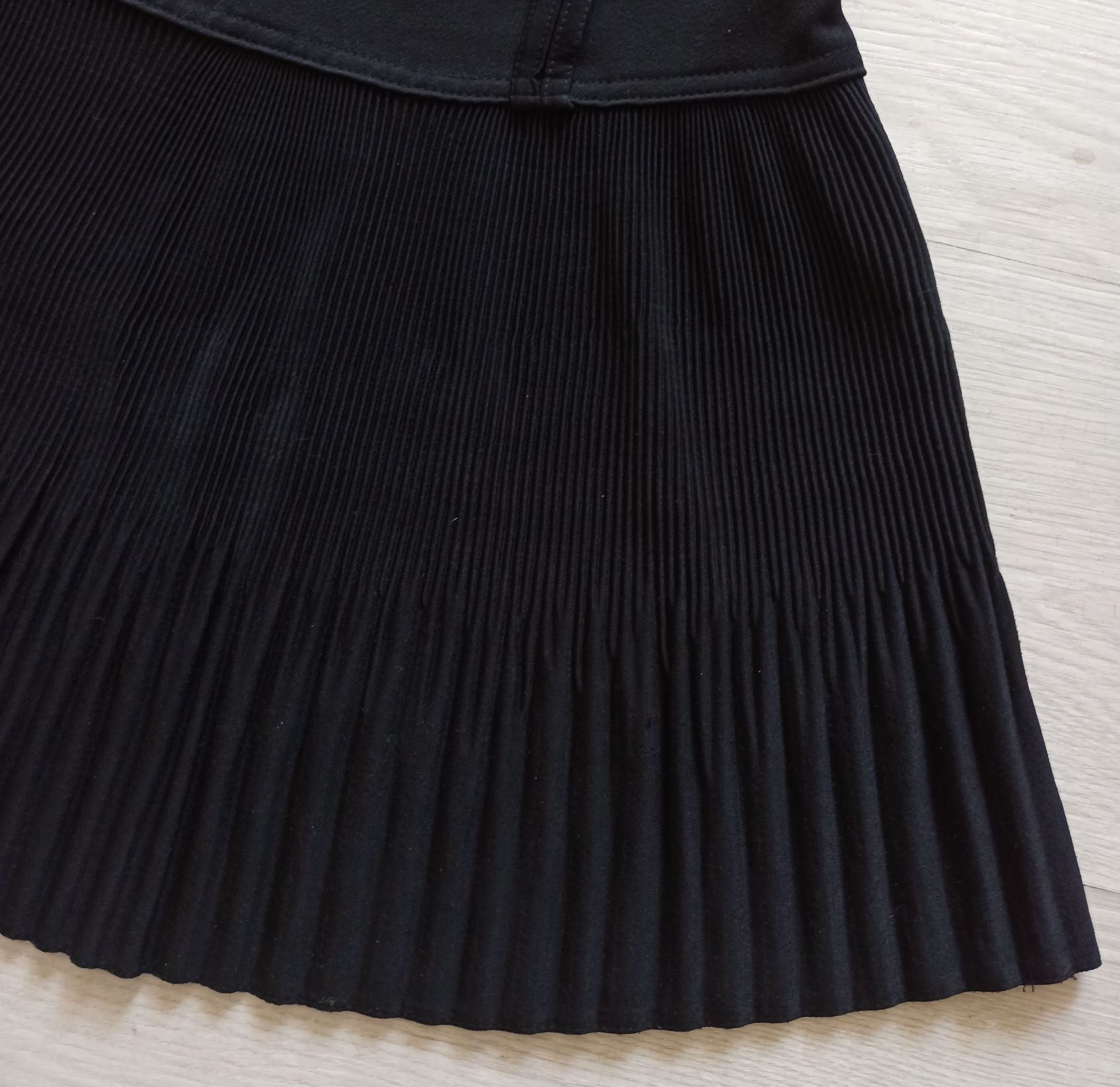 юбка черная в складку  мелкое плиссе / школьная
