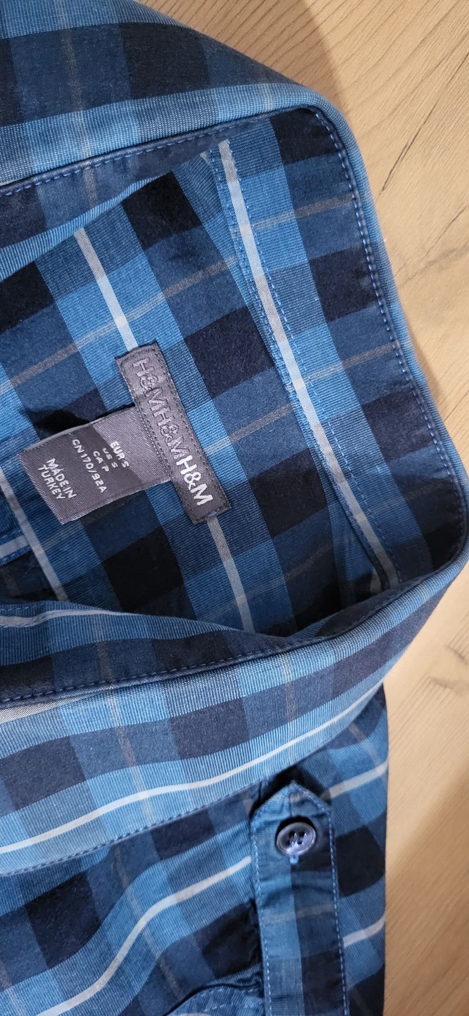 Koszula H&M niebieskogranatowa krata rozm. S