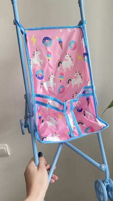 Візочок для ляльки з металевим каркасом, іграшкова коляска