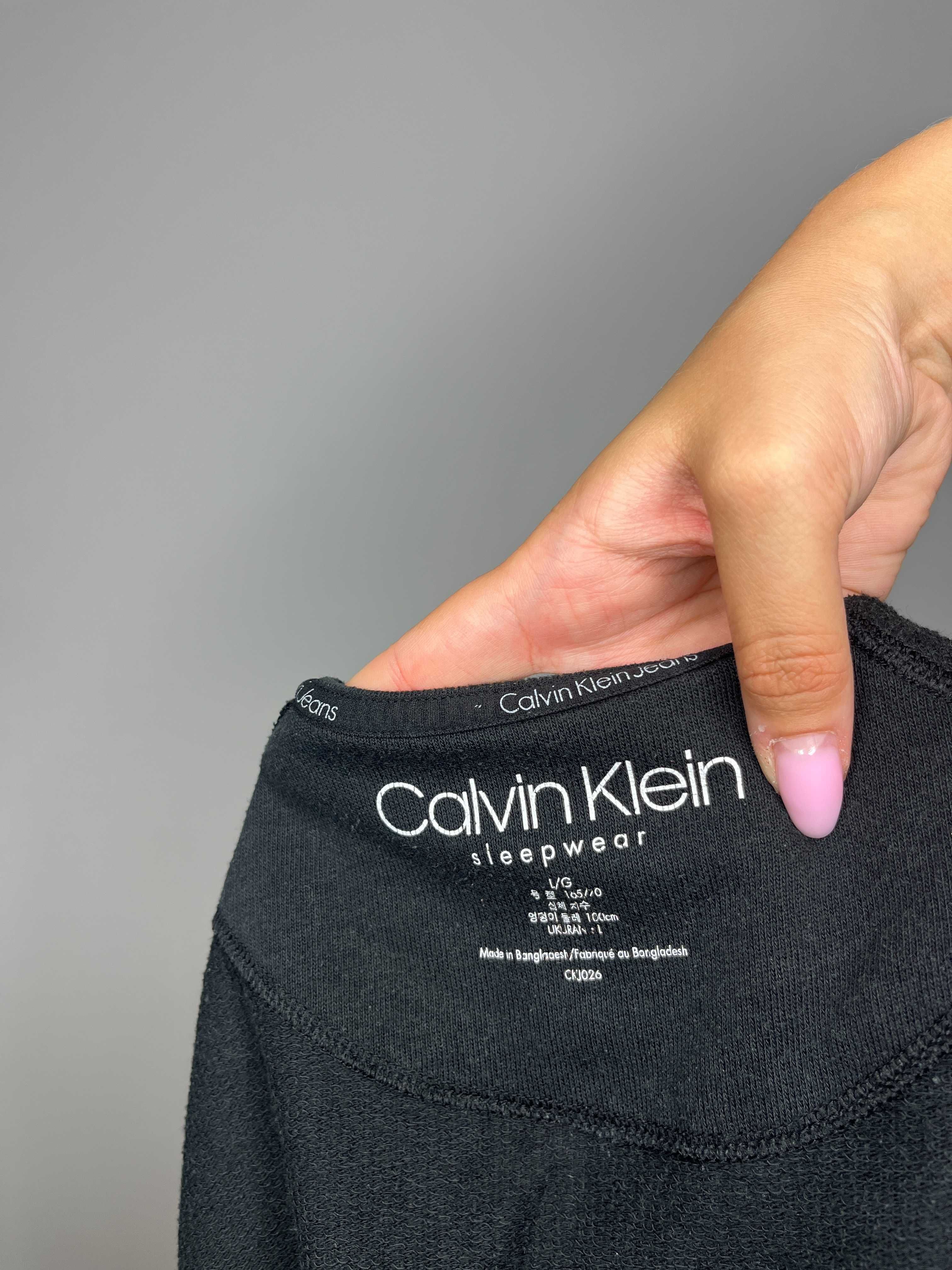 Czarna bluza z białymi paskami lampasami Calvin Klein sleepwear r. L