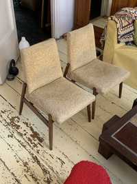 Fotel krzesło Celia Aga PRL vintage żółty
