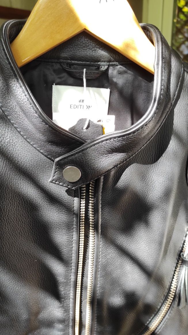 Kurtka skórzana typu biker ciężka M/S 48