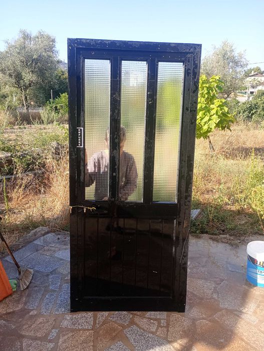 porta exterior aluminio com aro 92 *204