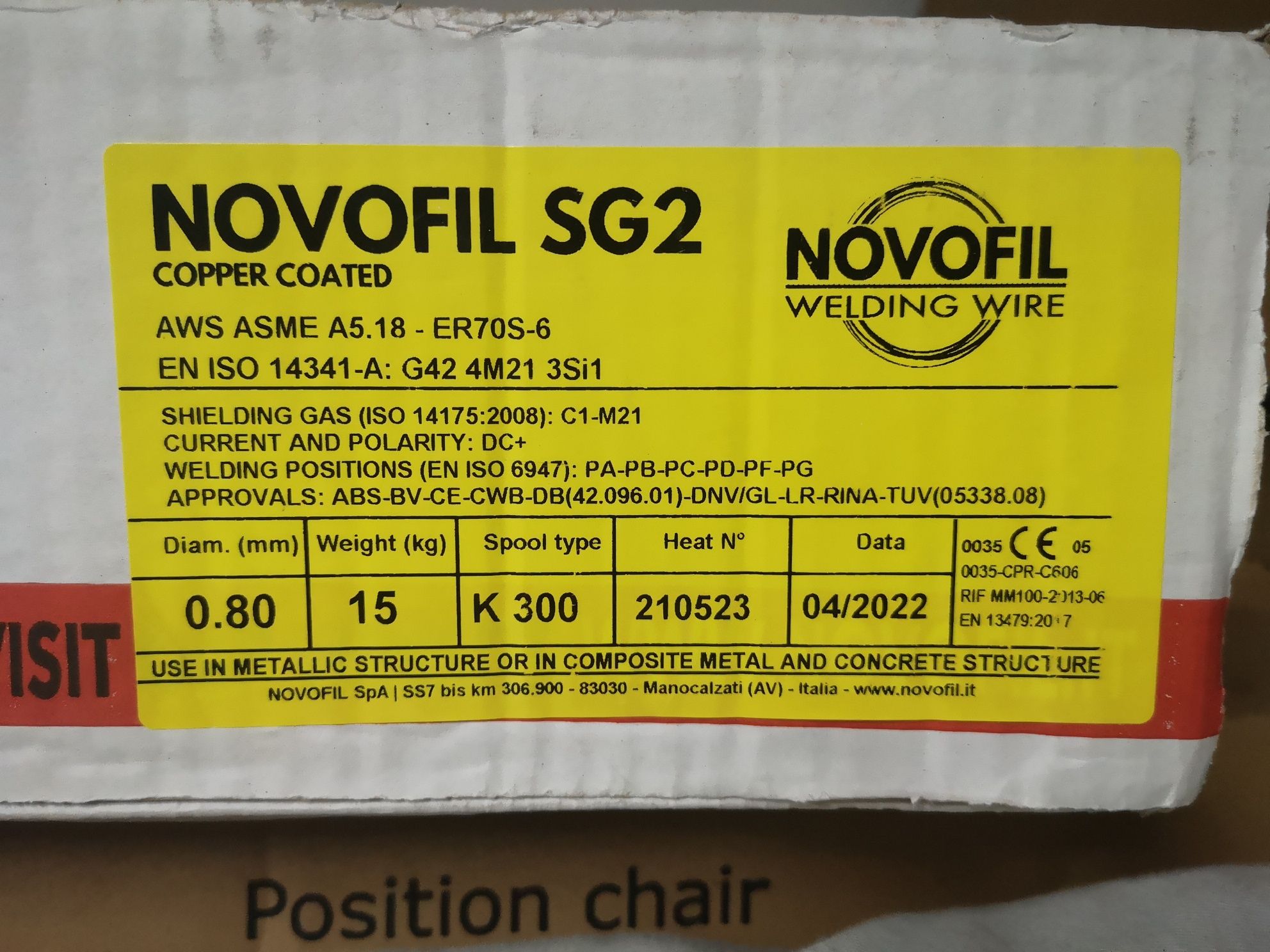 Drut spawalniczy novofil  0,8 do półautomatu 15kg mig-mag włoski