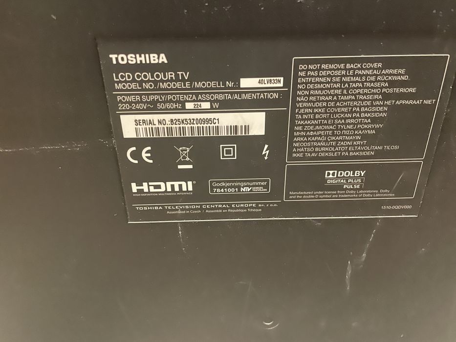 Телевізор Toshiba 40LV833N