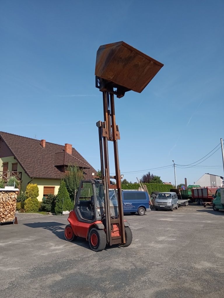 Wózek widłowy Linde h45 diesel Perkins łyżka triplex wolny skok 7mth