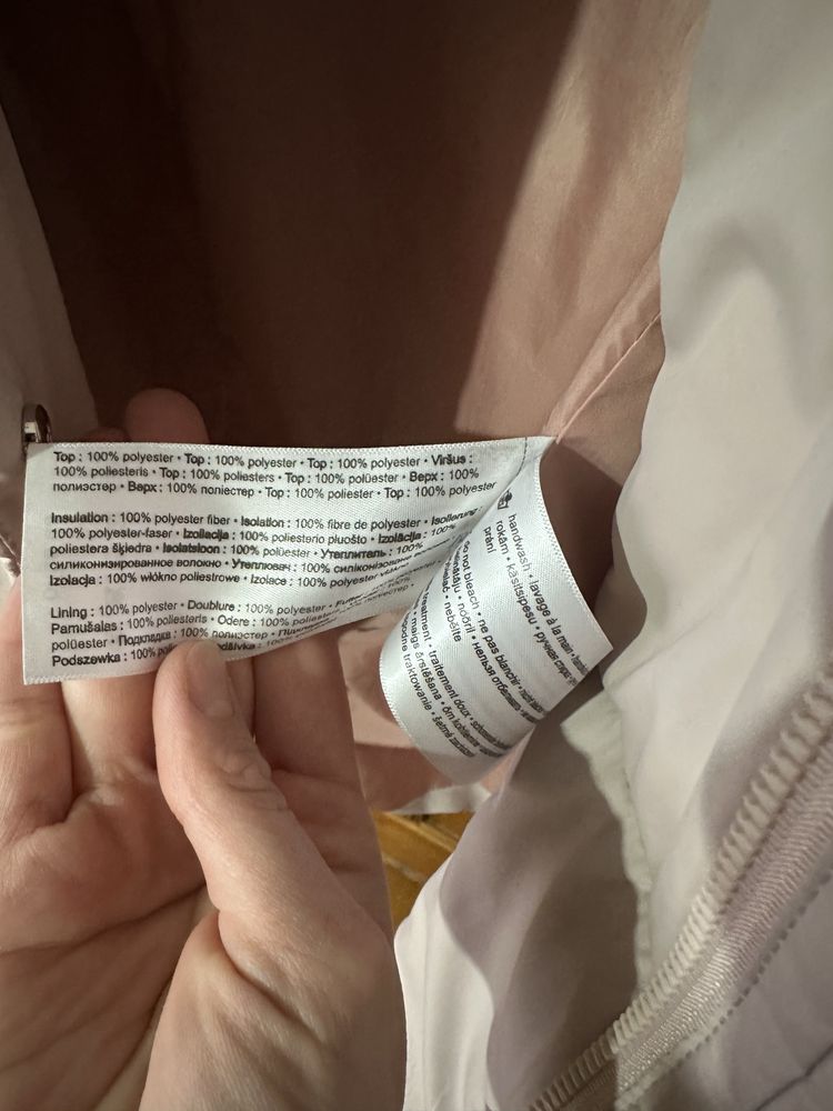 Kurtka puchowa zimowa XS-S pudrowy róż