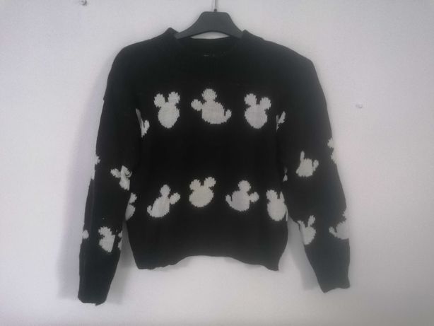 Biało-czarny sweter myszki Miki S