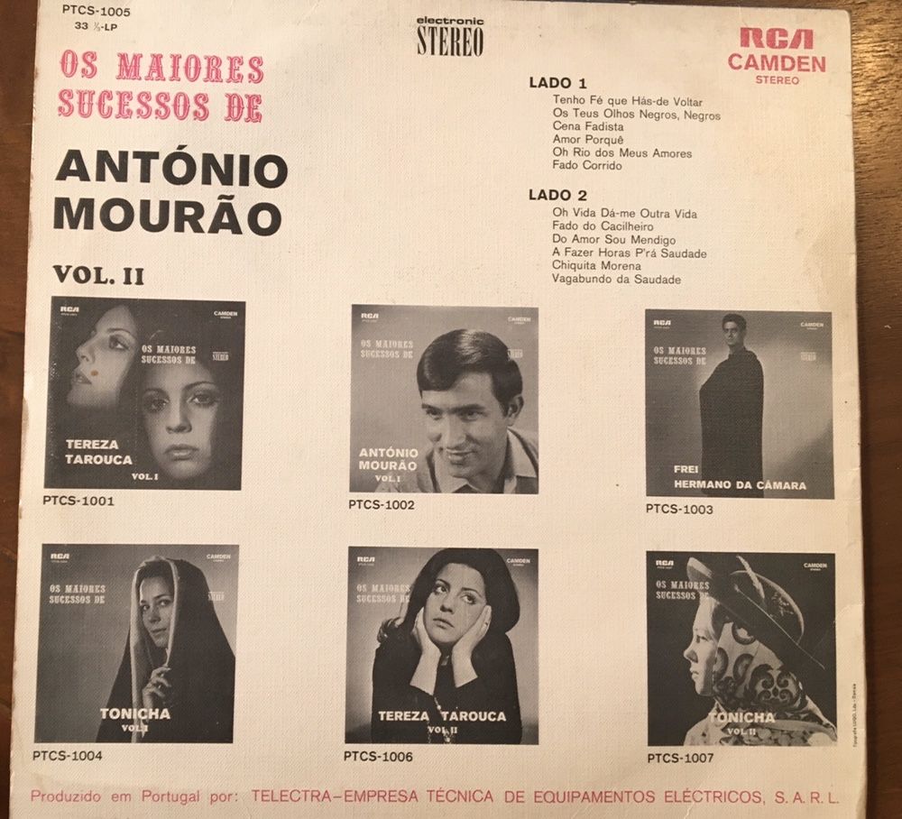 Disco de Vinil - Os maiores sucessos de António Mourão