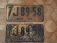 New York para tablic rejestracyjnych 1931 usa oryginal