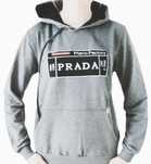 Bluza damska Prada Milano z kapturem szara