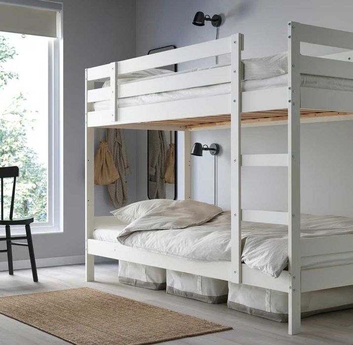 Łóżko piętrowe Ikea Mydal białe 90x200