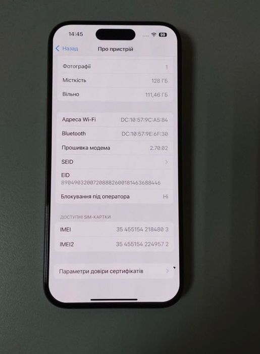 Iphone 15 Pro 128 GB