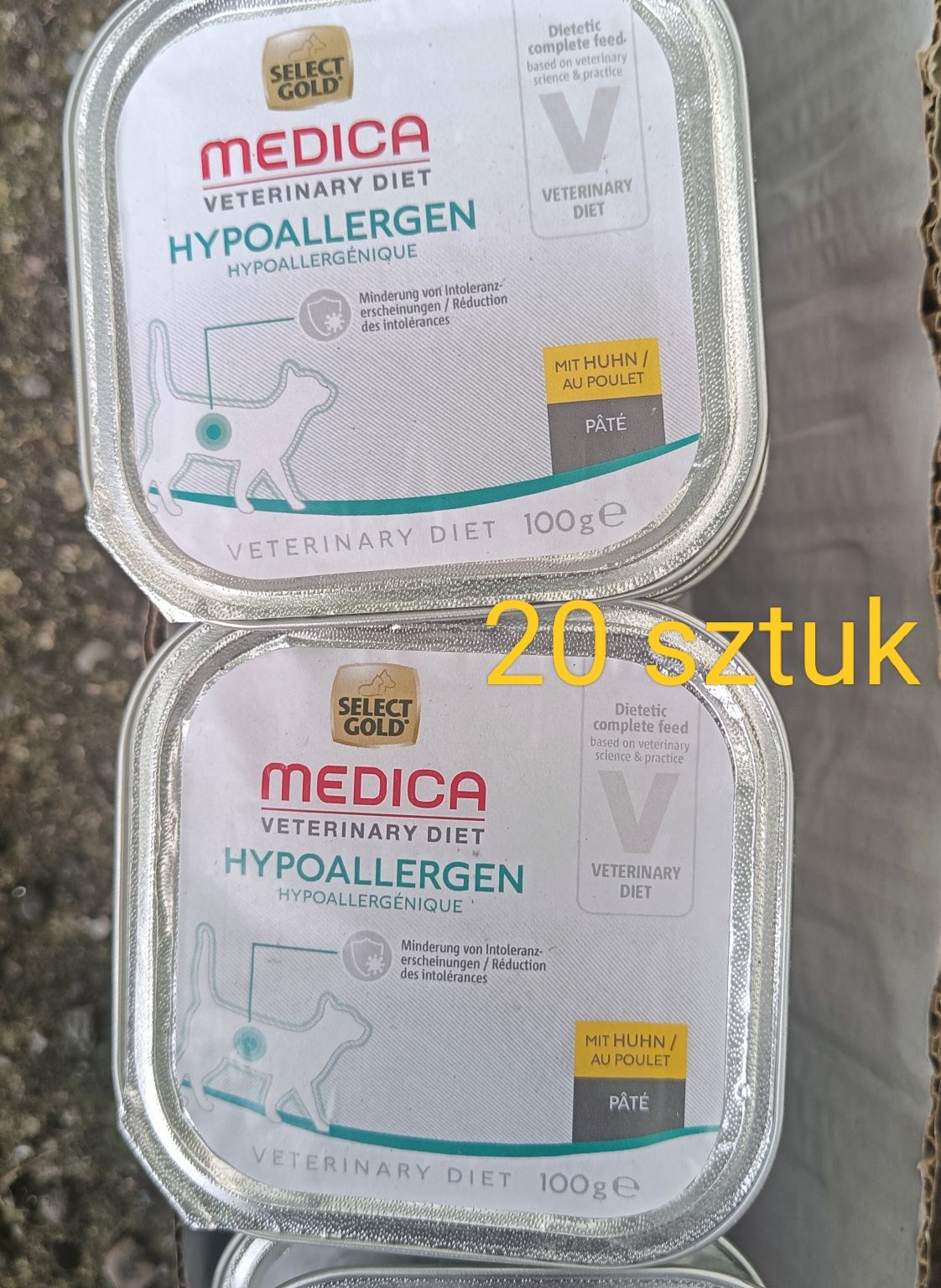20x Karma dla kotów hipoalergiczna kurczak 100 g