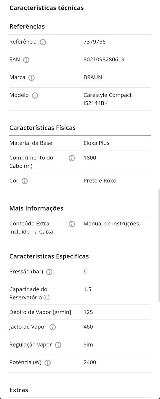 Ferro engomar Braun carestyle compact