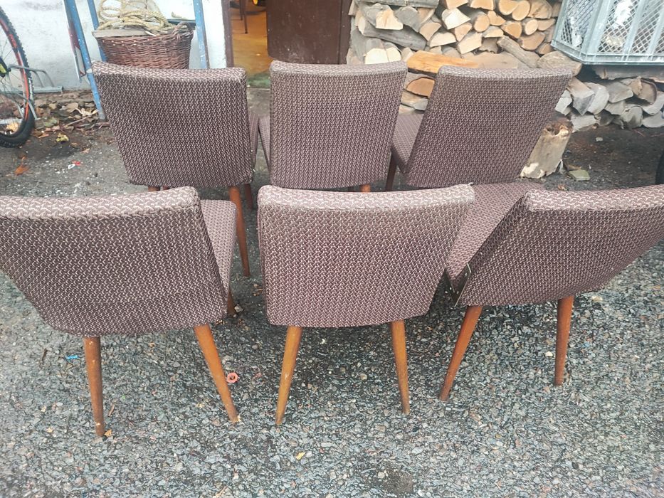 Krzesła PRL Chierowski , stabilne drewno, patyczaki