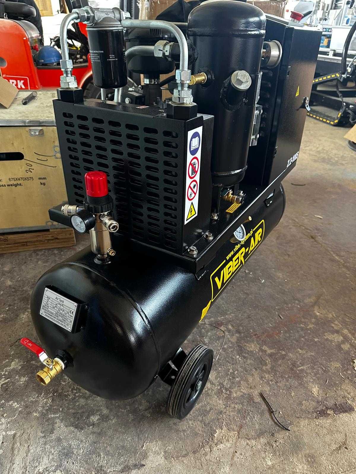 Kompresor śrubowy Sprężarka 100L 2,2kW 280L/min 230V Panel sterowania