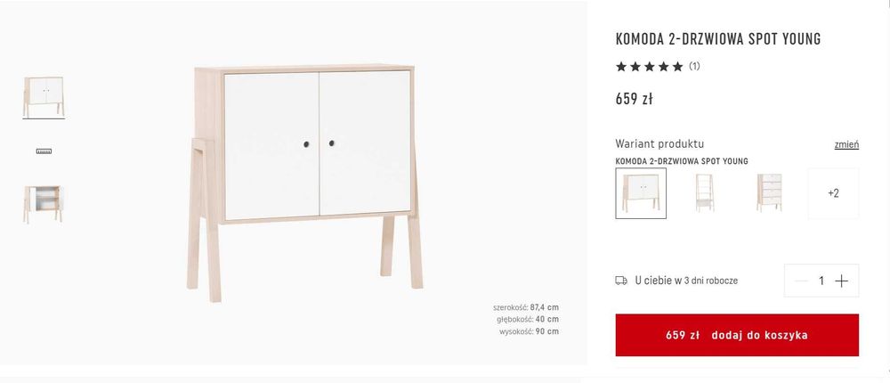 KOMODA 2-D SPOT by VOX akacja/biały