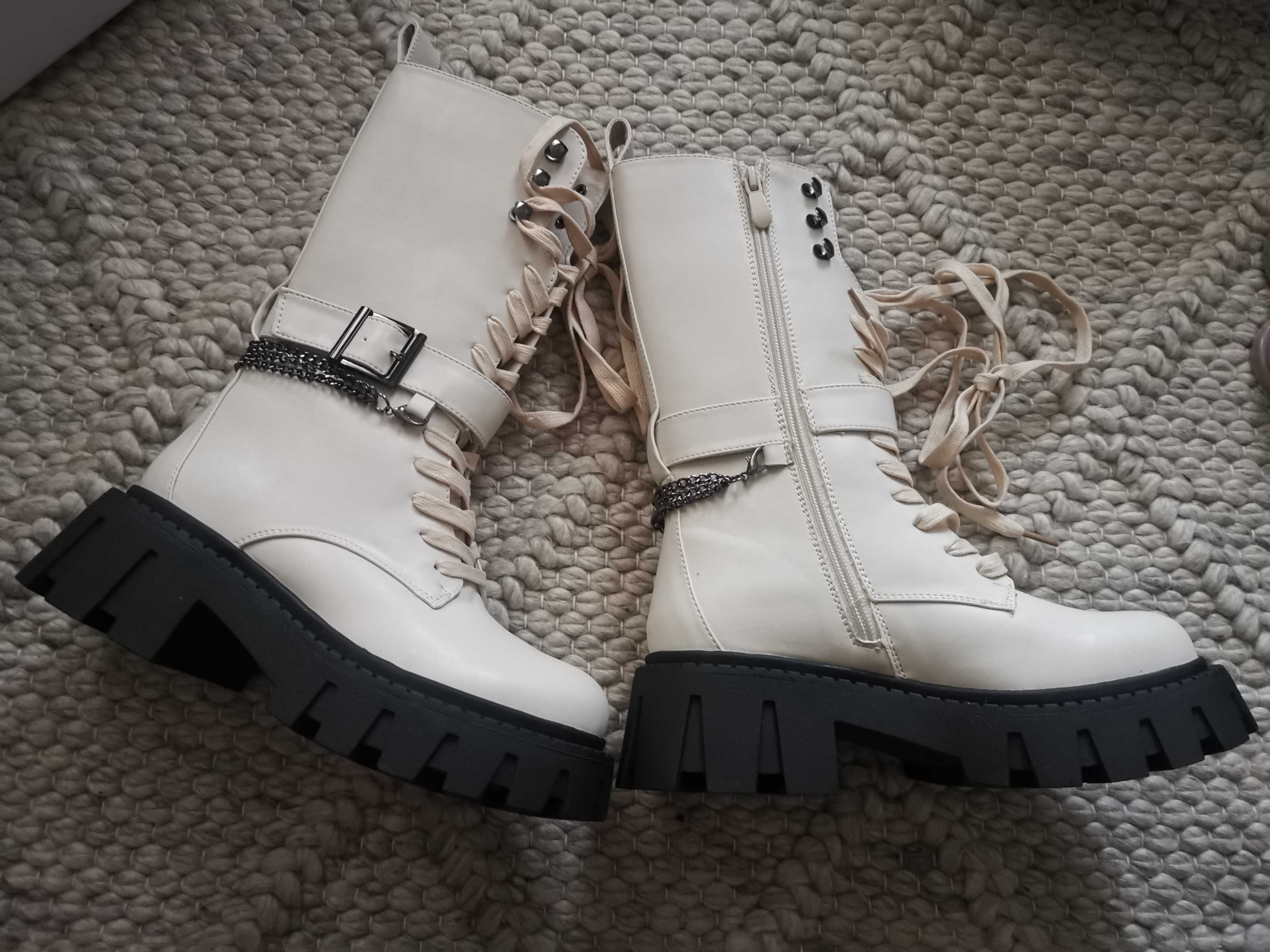 Botki Workery Beżowe Nowe! 36!