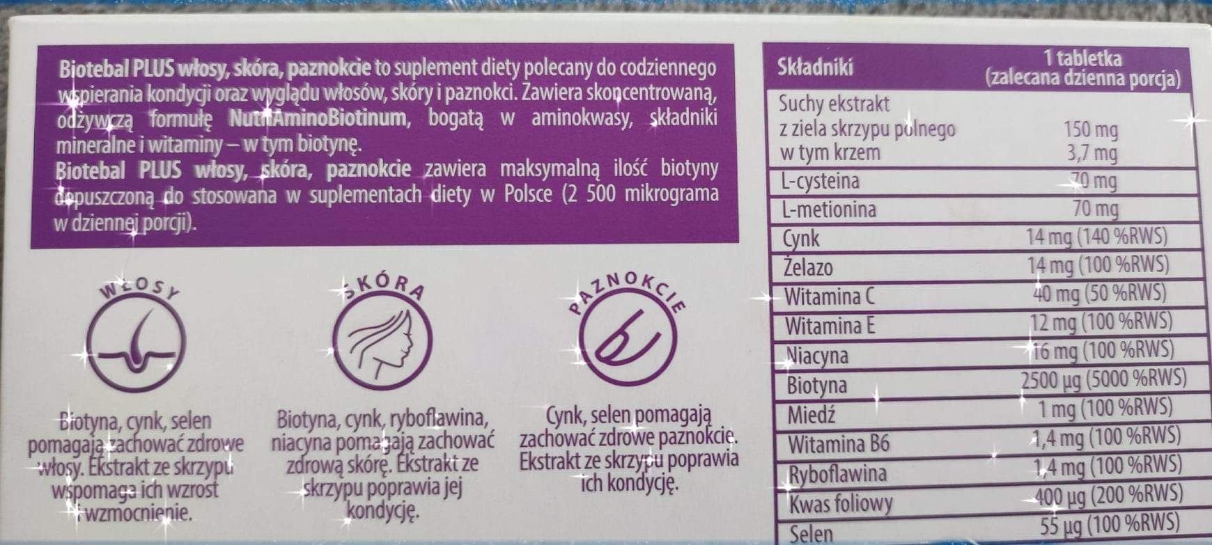 Biotebal skóra włosy paznokcie