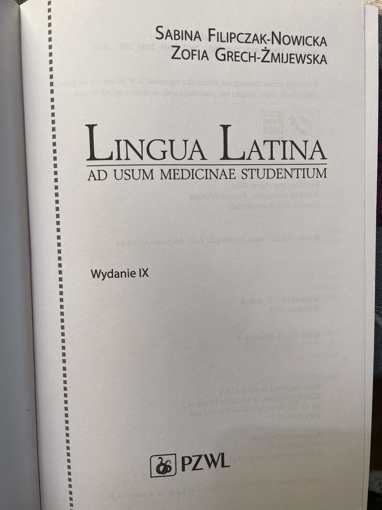 Lingua Latina ad usum medicinae studentium- łacina (lekarski)