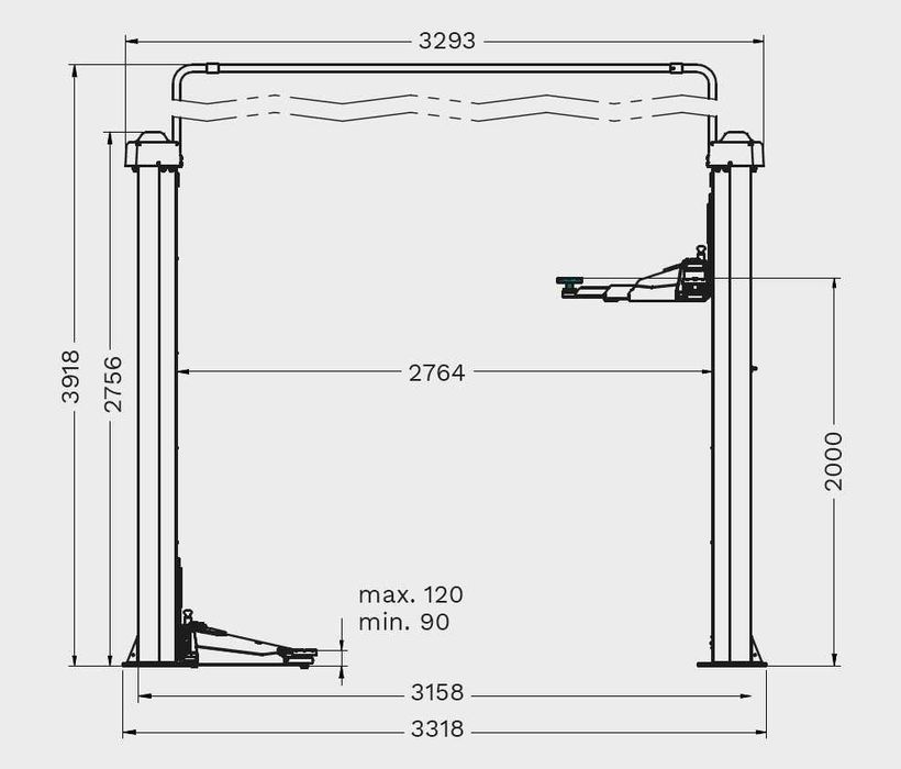 NOWY podnośnik 2-kolumnowy ŚRUBOWY łączony górą RAVAGLIOLI KPE32 Italy