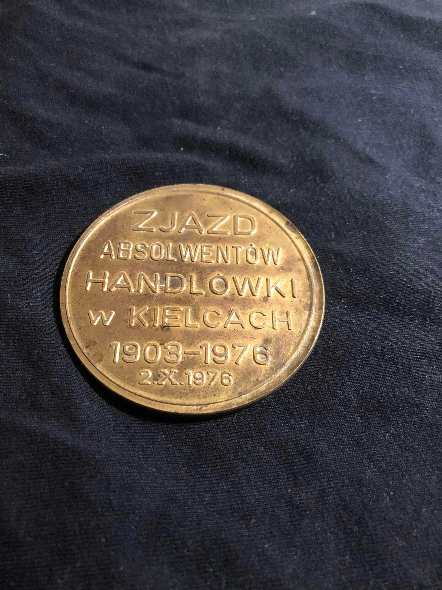Medal moneta zjazd absolwentów handlowki w Kielcach