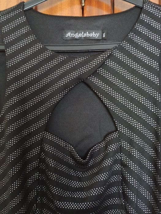 Vestido Preto e Prateado