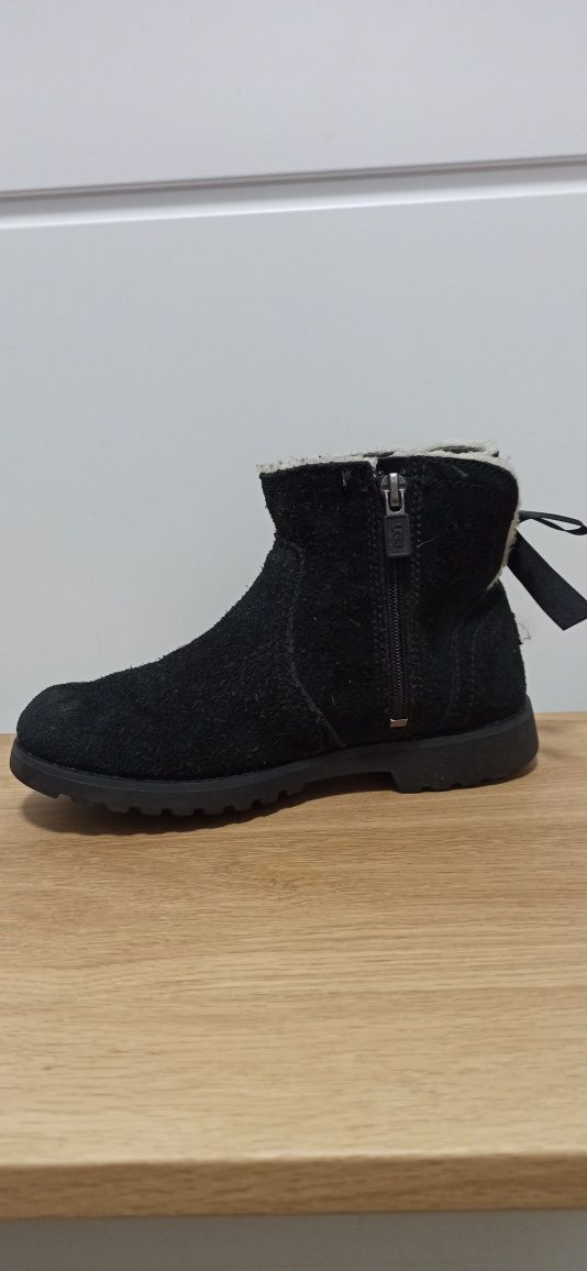 Botki dziewczęce UGG Cecily 32,5 czarne zamszowe zamsz Ankle Boots