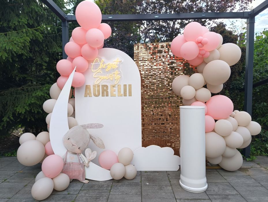 Ścianki balonowe , ścianki do zdjęć Komunia Święta, Chrzest , urodziny