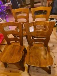 4 dębowe krzesła. Stare. Lite drewno. Ciężkie