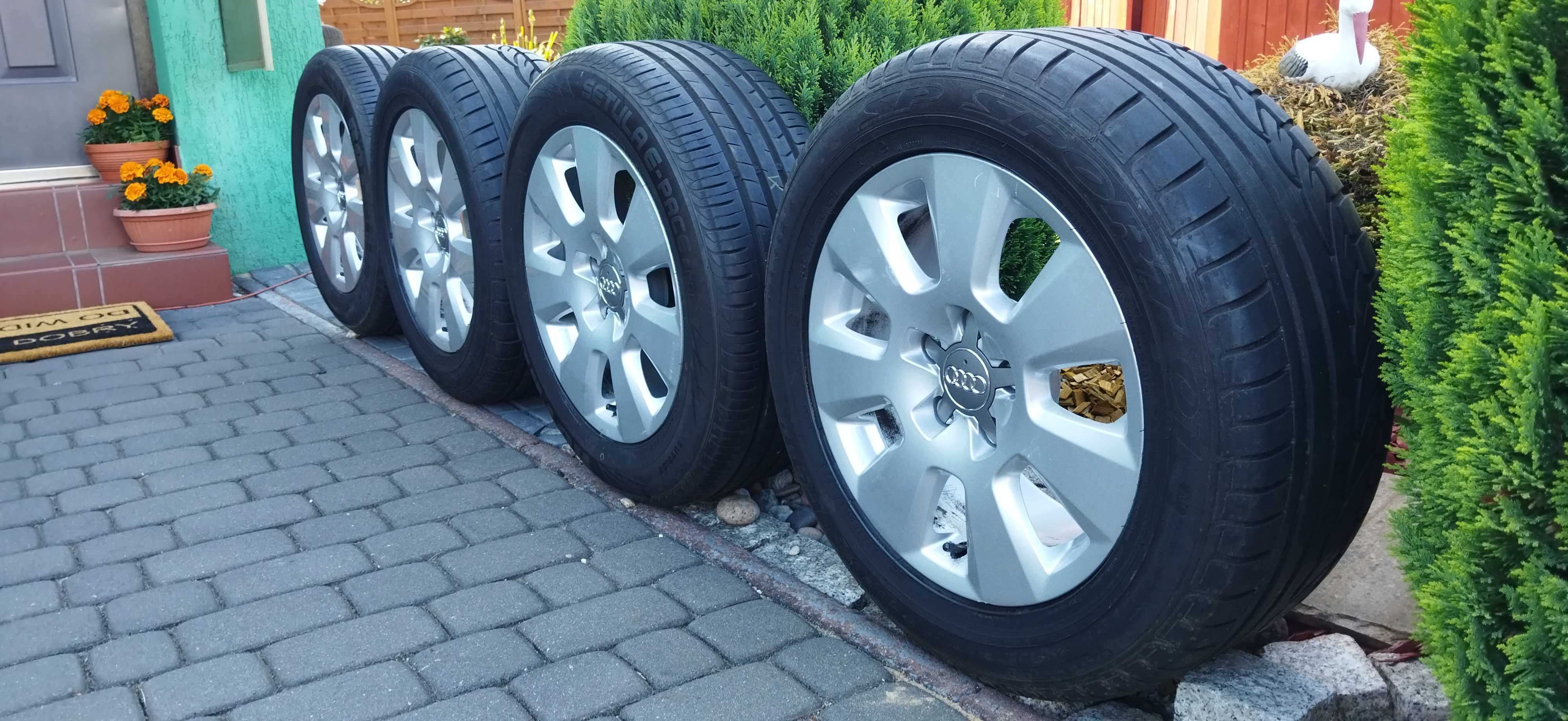 5x112 16 Cali Koła Alu Lato 225/55/16 Audi A4 B7 B8 A6 C5 C6 Oryginał