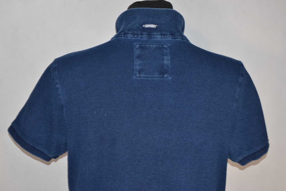 SUPERDRY Classic Indigo Polo Koszulka Męska XXL Oryginalna Super Stan
