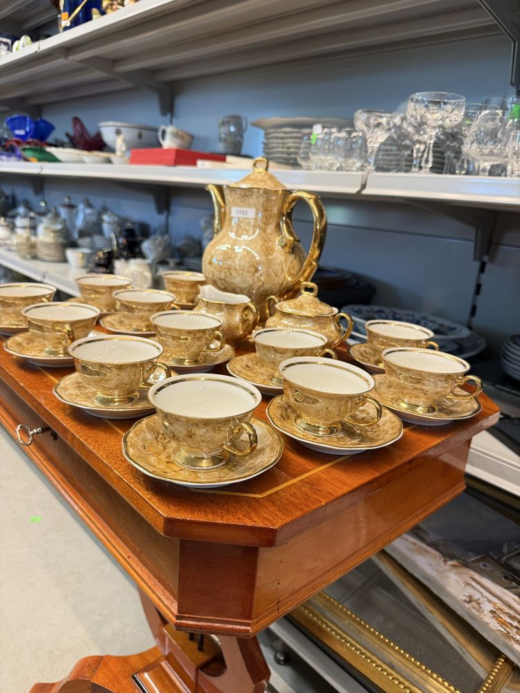 Serwis zestaw porcelanowy Karolina Marmurek 12 osób śniadanie 1155