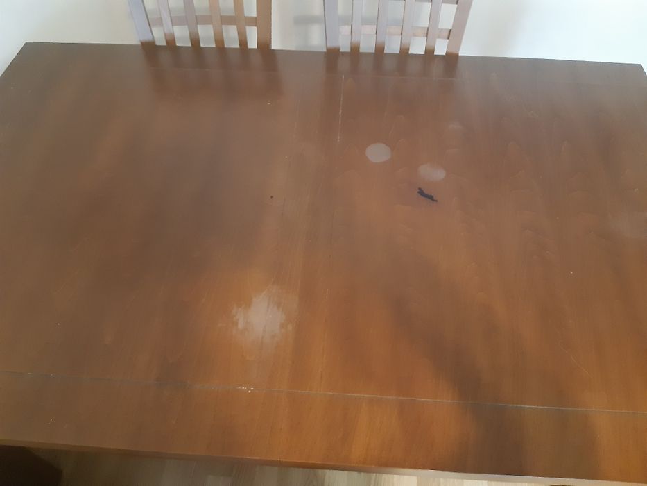 Stół 160x100 rozkładany z krzesłami masywny ciężki