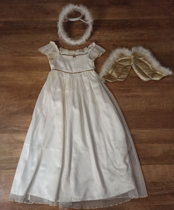 Sukienka strój aniołka skrzydła opaska r. 122, 128, 134 Marks&Spencer