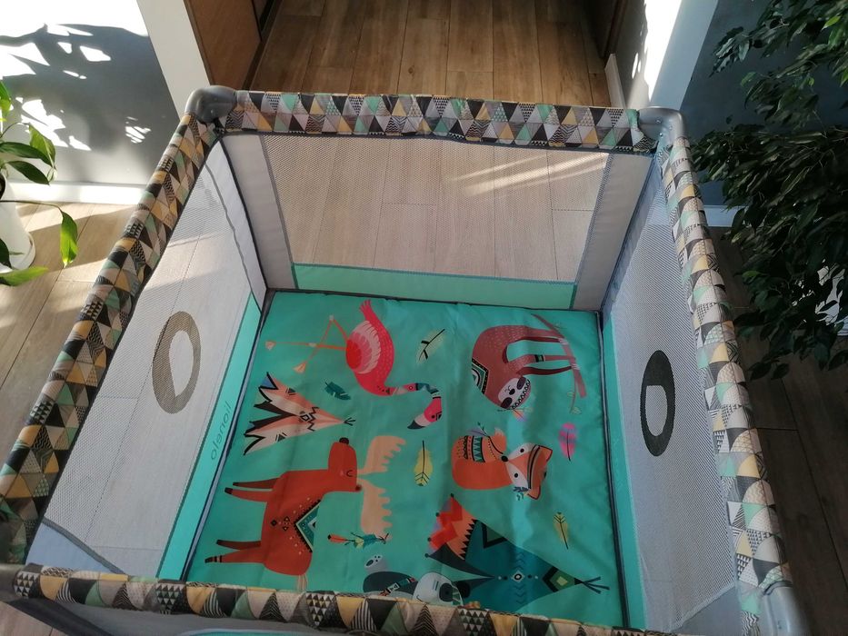 Kojec Lionelo Lene Green Turquiose wymiary 100cmx100cmx75cm