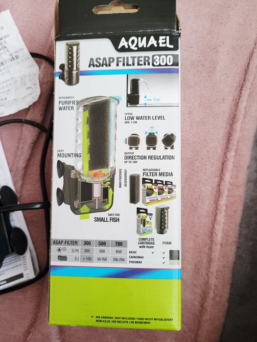 Filtr do akwarium dla rybek żółwia Aquael Asap 300 na 100l wody