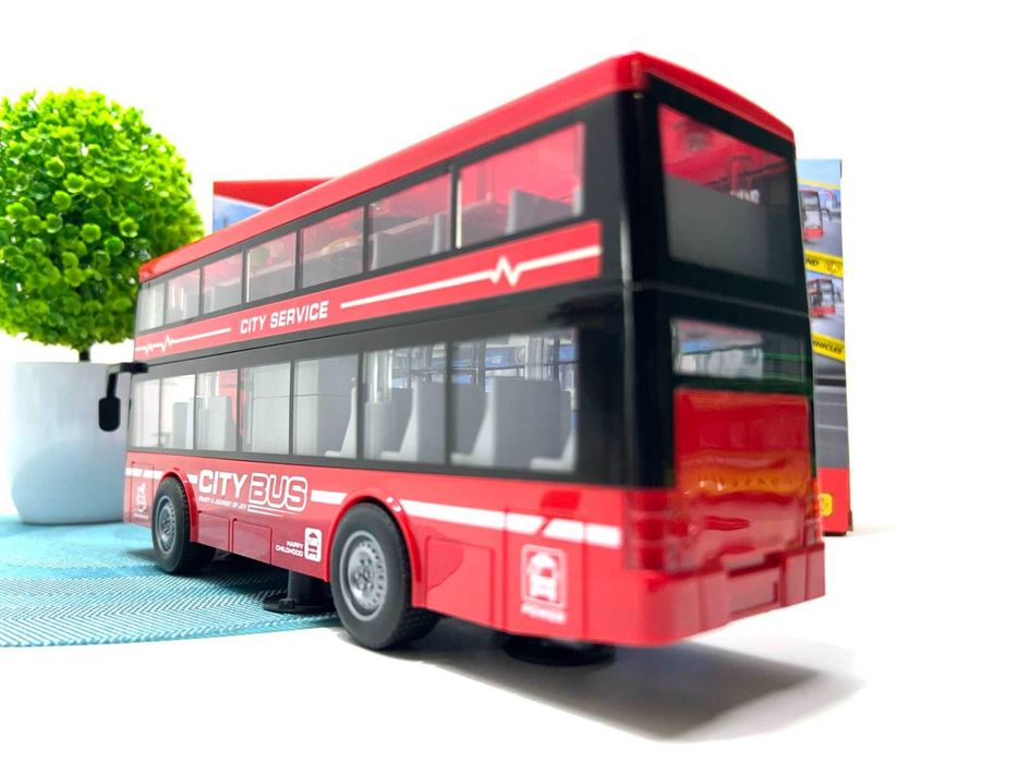 Автобус інерційний двоповерховий світло звук гумові колеса (RJ5504)