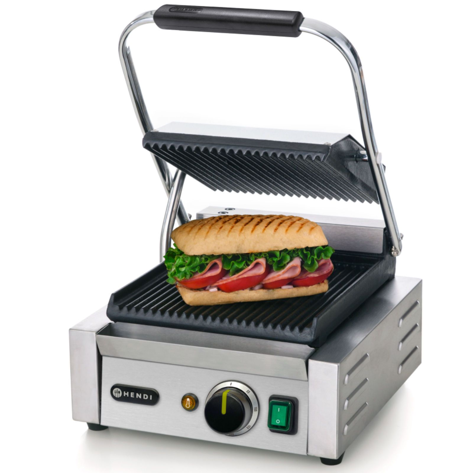 kontakt grill kontaktowy ryflowany pojedynczy 1800w - hendi 263501