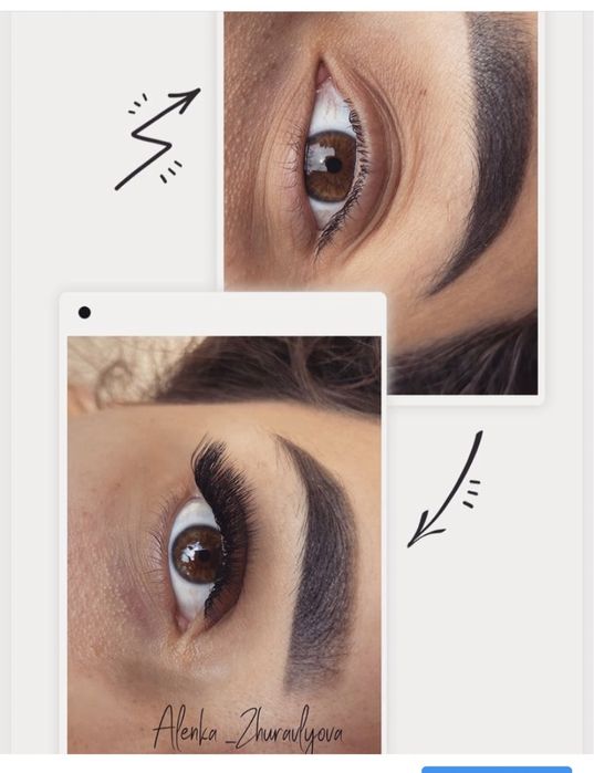 Наращивание ресниц любой сложности , окрашивание бровей ,Ламинирование