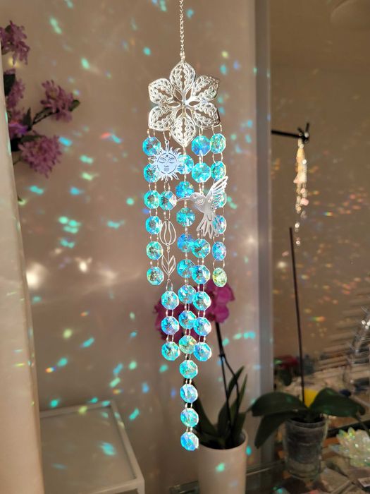 3 SZTUKI ŁAPACZ SNÓW Zawieszka na Okno Koliber Słońce Tulipan Kolorowa